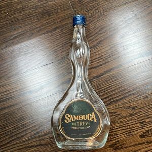 SAMBUCA DI TREVI vintage empty bottle. Label on one side only. Has cap
